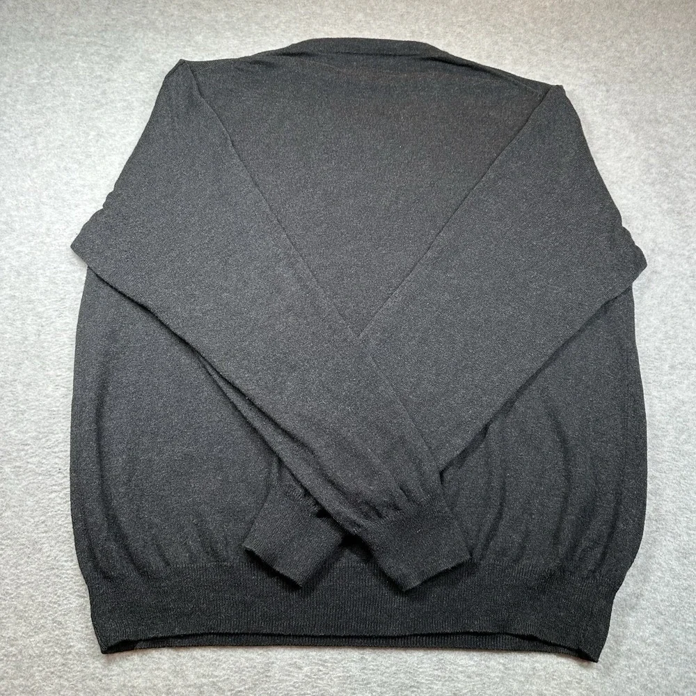 Chatham Road Sweater Mens XL Charcoal Gray Cotton Cashmere Blend Pullover V Neck